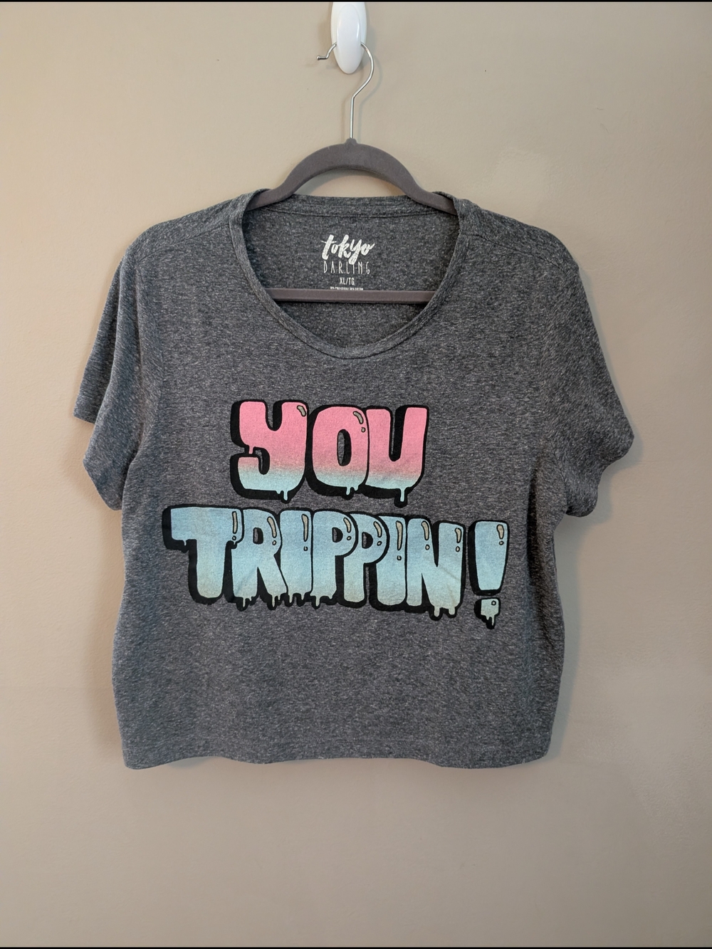 Tokyo Darling Girls' Gray "You Trippin'" Graphic Tee
